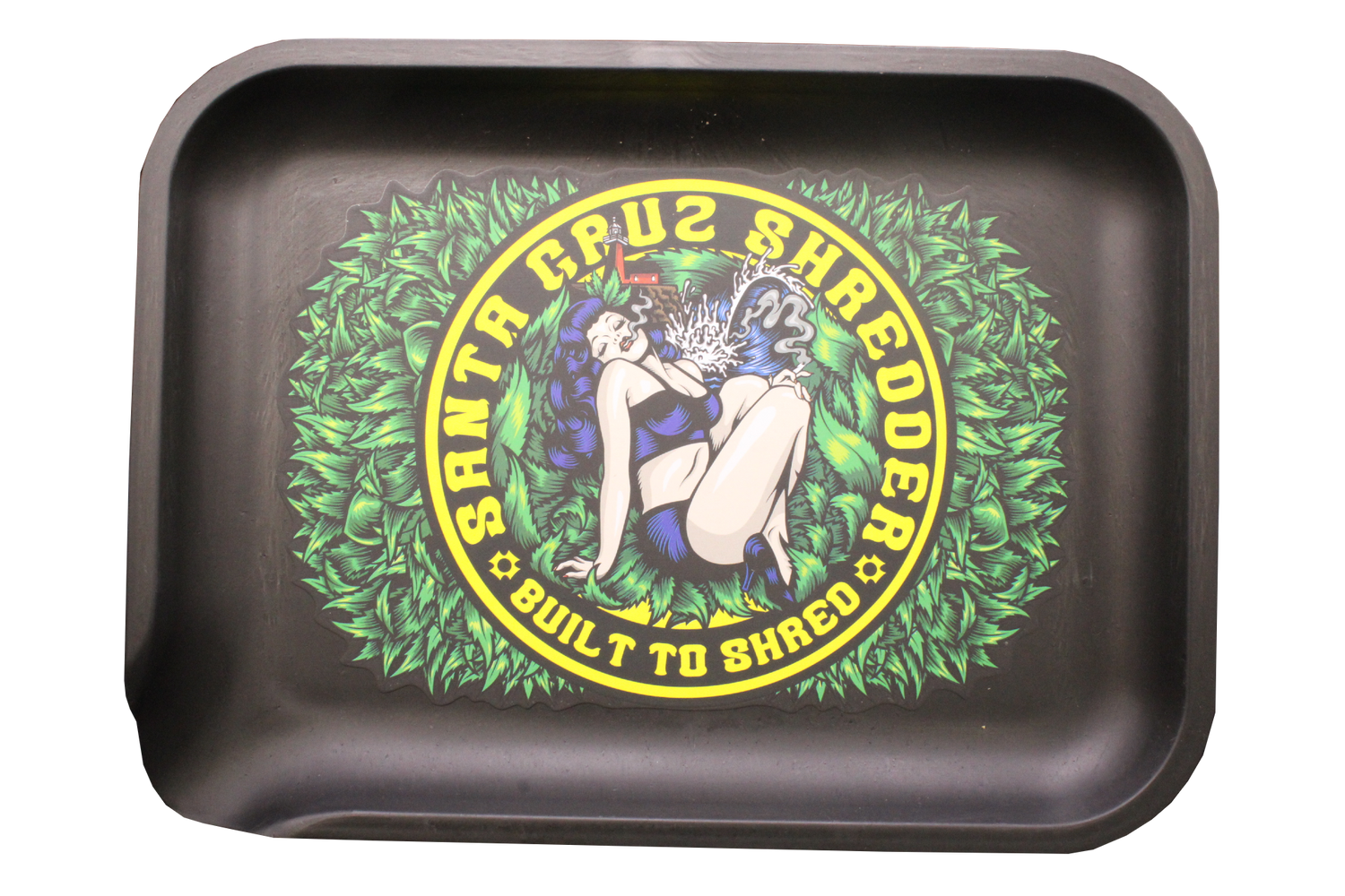 Santa Cruz Shredder small hemp tray with the Built To Shred logo, made from eco-friendly plant-based composite.