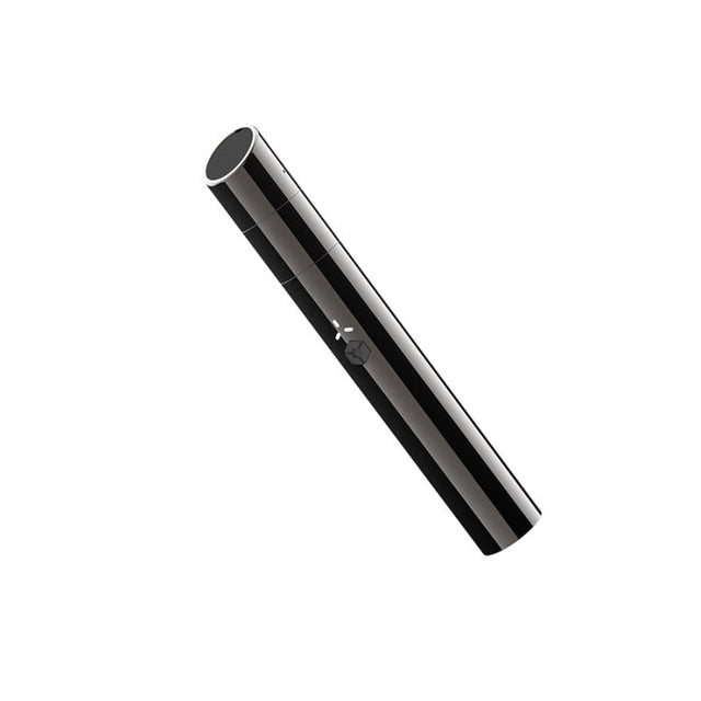 Front standing view of the Stone Smiths' Slash Vaporizer Kit in black. This sleek pen-style concentrate vaporizer features an integrated dab tool and a coilless ceramic heating chamber for a premium wax and oil experience.