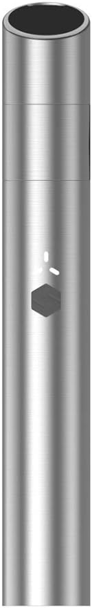 Front standing view of the Stone Smiths' Slash Vaporizer Kit in metallic stainless steel. This sleek pen-style concentrate vaporizer features an integrated dab tool and a coilless ceramic heating chamber for a premium wax and oil experience.
