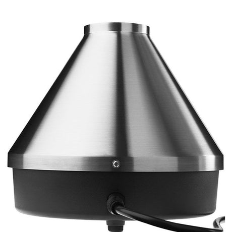 rear view of the Storz & Bickel Volcano Classic in traditional brushed silver. This legendary desktop vaporizer features a robust electromechanical design and convection heating for pure dry herb vaporization.
