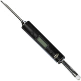 Front facing view of the Stratus Temperature Reader Dab Tool in sleek black. This digital dabbing accessory reads the exact temperature of your quartz banger in real-time to ensure perfect, flavorful low-temperature extract hits.