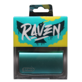 Front view of the Strio Raven 600mAh cartridge battery mod in teal. This compact, ergonomic 510-thread battery completely conceals your standard oil cartridges for a highly stealthy and protected vaping experience.