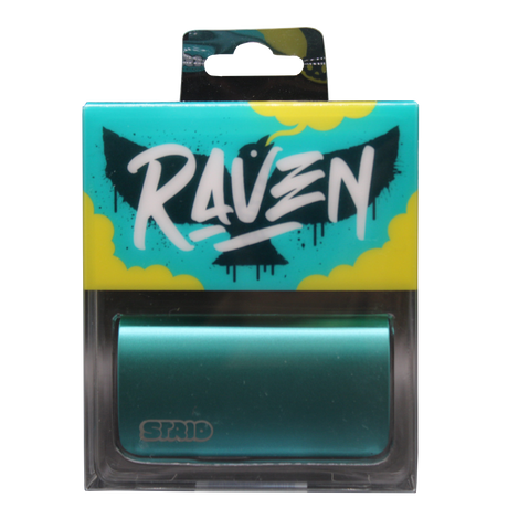 Front view of the Strio Raven 600mAh cartridge battery mod in teal. This compact, ergonomic 510-thread battery completely conceals your standard oil cartridges for a highly stealthy and protected vaping experience.