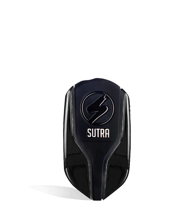 Front view of the Sutra Squeeze 4 Temp vaporizer in sleek black. This highly ergonomic, flask-shaped 510-thread battery is perfectly contoured to fit naturally in the palm of your hand for stealthy, comfortable oil cartridge vaping.