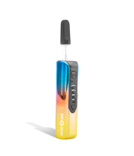 Front view of the Sutra Stik 900mAh cartridge vaporizer battery in vibrant rainbow. This stealthy, high-capacity 510-thread vaporizer conceals and protects your favorite oil cartridges within its body while providing exceptional battery life for all-day use.
