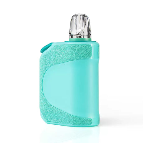 Front view of the URB Clicker 510 battery in light blue. This highly discreet, car key fob-style vaporizer battery perfectly conceals your standard oil cartridges for ultimate stealth and portability.