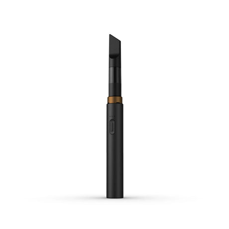 Front view of the Vessel Core 510 thread battery in matte black. This compact device offers four distinct variable voltage settings so users can easily customize their vapor cloud production.