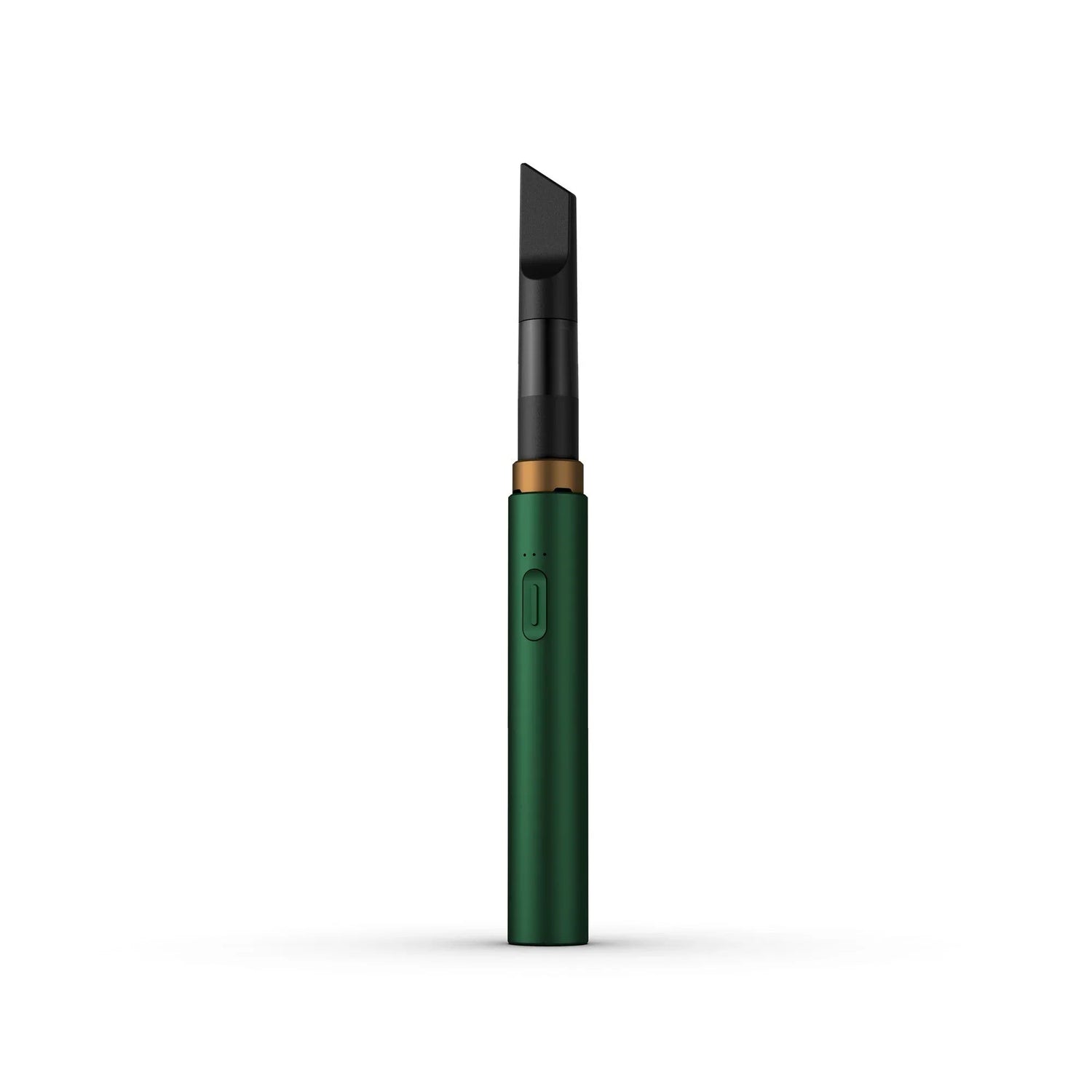 Front view of the Vessel Core 510 thread battery in emerald green. It utilizes a recessed 510 collar design to securely connect the cartridge while ensuring perfectly tuned airflow.