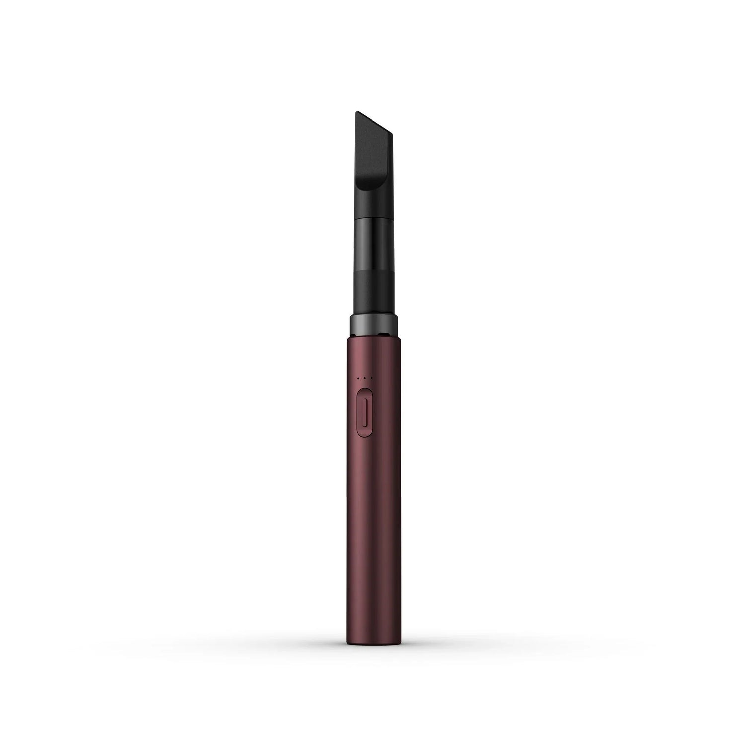 Front view of the Vessel Core 510 thread battery in merlot red. This highly portable vaporizer features integrated smart LED light indicators to visually monitor remaining battery life and active voltage levels.