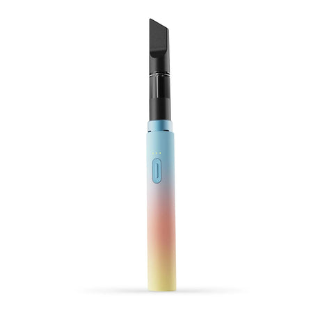 Front view of the Vessel Core 510 thread battery in soleil yellow. The premium tactile finish and lightweight, discreet build provide an elevated consumption experience for out-of-home travel.