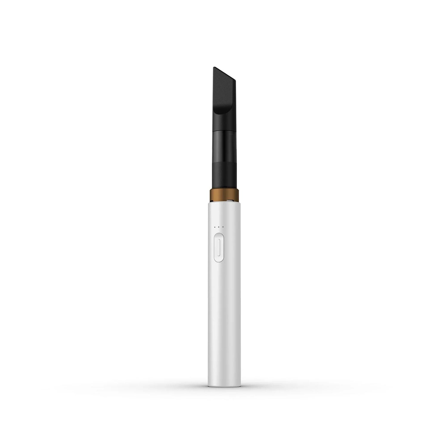 Front view of the Vessel Core 510 thread battery in crisp white. Its base houses a modern USB-C charging port for rapid, hassle-free power replenishment while on the go.