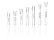 Angled overhead view of the black White Rhino adjustable silicone downstems. This drop-proof, heat-resistant tool acts as the ultimate universal downstem solution for everyday dry herb sessions.