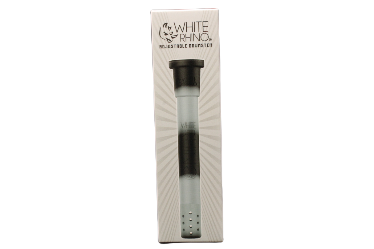 white rhino adjustable downstem in a black and white color combination.