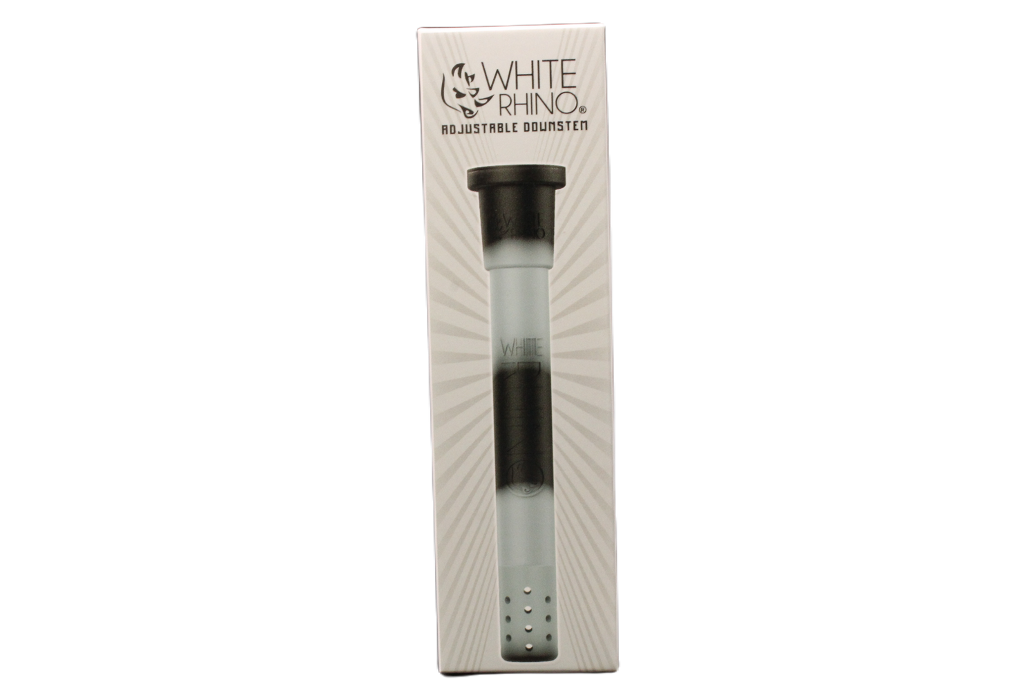 white rhino adjustable downstem in a black and white color combination.