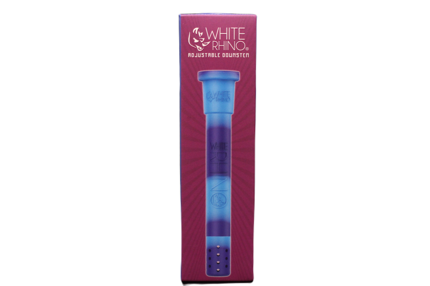 white rhino adjustable downstem in a light and dark blue color combination.