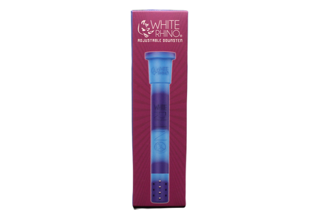 white rhino adjustable downstem in a light and dark blue color combination.