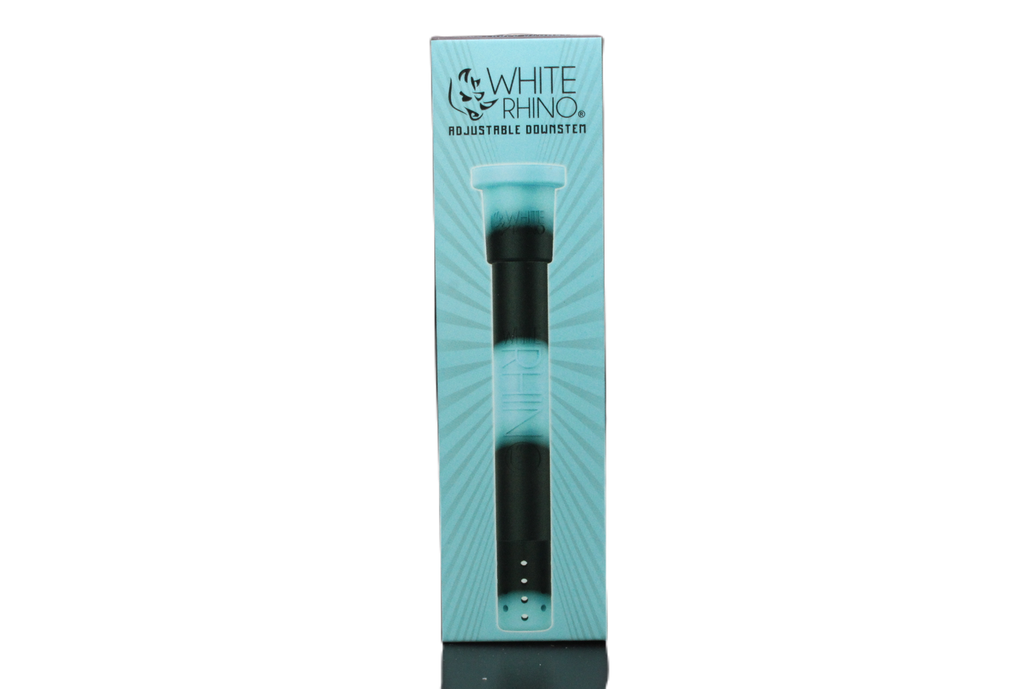 white rhino adjustable downstem in a cyan and black color combination.