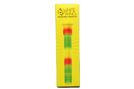 white rhino adjustable downstem in a yellow, red and green color combination.