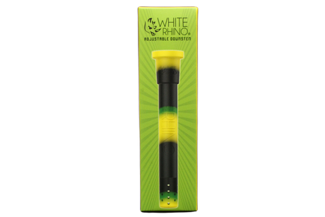 white rhino adjustable downstem in a yellow, black and green color combination.