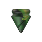 Front view of the White Rhino diamond spinner carb cap. Crafted from premium heat-resistant silicone, this geometric dab accessory effortlessly caps your banger to lock in heat during low-temperature concentrate sessions