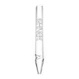 Front view of a single White Rhino quartz dab straw in clear glass featuring a vibrant neon green silicone cap. The premium food-grade silicone cap keeps the mouthpiece clean and safely protects the quartz tip from damage during travel.