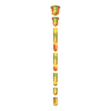 Angled top-down view of a White Rhino silicone downstem separated into its modular multi-colored sections. This innovative adjustable design allows users to easily add or remove pieces to create the perfect downstem length for any water pipe.