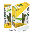 Angled overhead view of the Wild Hemp Wraps 4-Pack in an assortment of vibrant 20-count display boxes. Made from 100% natural hemp, these tobacco-free wraps provide a slow, smooth burn and come with four wraps per resealable pouch.