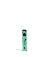 Front view of the Wulf Flat Mini cartridge vaporizer battery in mint black splatter. This mini pen battery features an integrated 15-second safety cut-off mode to protect your cartridge atomizer from overheating.