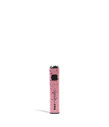 Front view of the Wulf Flat Mini cartridge vaporizer battery in pink black splatter. Driven by a robust 400mAh battery cell, this device delivers reliable power output to sustain multi-day vaping sessions on the go.