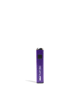Front view of the Wulf Flat Mini cartridge vaporizer battery in purple splatter. The universal 510-threaded port provides seamless, highly conductive compatibility with standard pre-filled oil cartridges.
