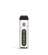 Front view of the Wulf Flora portable dry herb vaporizer limited edition in a striking white and red spatter finish. This sleek, travel-friendly flower vaporizer features an anodized aluminum chassis and precision temperature control for optimal flavor extraction.