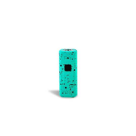 Front standing view of the Wulf Kodo 400mAh cartridge battery in a mint and black splatter colorway. This ultra-compact 510-thread battery is designed for oil cartridges and features three voltage settings along with a 10-second preheat function.