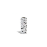 Front standing view of the Wulf Kodo 400mAh cartridge battery in a white and black splatter colorway. This ultra-compact 510-thread battery is designed for oil cartridges and features three voltage settings along with a 10-second preheat function.
