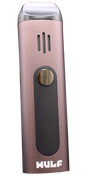 Front view of the Wulf Mods Flora vaporizer in sleek silver. The device includes an intuitive OLED display and temperature control buttons for precise botanical heating.