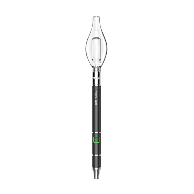 Front standing view of the Yocan Dive Mini Vaporizer Pen Kit in stealth black. This portable dual-mode concentrate device functions as both a standard dab pen and an electronic nectar collector.