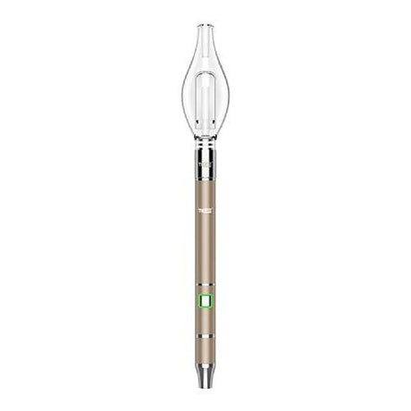 Front standing view of the Yocan Dive Mini Vaporizer Pen Kit in elegant champagne gold. This portable dual-mode concentrate device functions as both a standard dab pen and an electronic nectar collector.