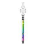 Front standing view of the Yocan Dive Mini Vaporizer Pen Kit in chromatic rainbow. This portable dual-mode concentrate device functions as both a standard dab pen and an electronic nectar collector.