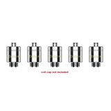 Front facing view of the Yocan Dive Mini XTAL Replacement Coils 5-Pack packaging in black and vibrant branding. This retail box contains five premium XTAL crystal atomizers designed to deliver pure flavor and smooth vapor from your electric nectar collector.