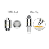Side profile view of a single Yocan Dive Mini XTAL replacement coil in metallic silver. The durable threaded outer housing securely attaches to your Dive Mini vaporizer battery to ensure consistent, reliable performance and a tight seal during use.