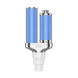 Front view of the Yocan Torch portable enail adapter in sleek blue. This versatile, domeless electronic nail seamlessly attaches to standard 14mm and 18mm glass water pipes for convenient, entirely torch-free dabbing.