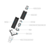 Close-up top down view of the Yocan Torch enail adapter highlighting the Quartz Dual Coil (QDC) heating element. This premium quartz atomizer ensures rapid heat-up times and delivers incredibly pure, crystal-clean vapor from your favorite wax extracts.