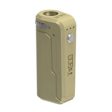 Front view of the Yocan UNI universal box mod featuring a premium, non-reflective Matte Gold coating. This elegant oil pen battery blends premium luxury styling with reliable, heavy-duty hardware performance.