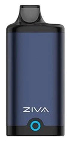 Front view of a single Yocan Ziva 650mAh 510 battery in matte dark blue. This smart auto-draw vaporizer features a discreet, concealed design that completely hides standard 510-threaded cartridges up to 2 grams for ultimate stealth vaping.