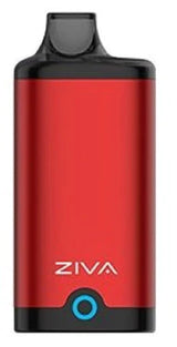 Front view of a single Yocan Ziva 650mAh 510 battery in matte red. This smart auto-draw vaporizer features a discreet, concealed design that completely hides standard 510-threaded cartridges up to 2 grams for ultimate stealth vaping.