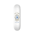 Front view of the Zig-Zag 8-inch skateboard deck showcasing the traditional white and gold vintage logo graphic. Designed to easily withstand heavy impact, this high-quality board provides a stable, responsive platform for riders of all skill levels.
