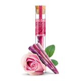 Front view of a single clear plastic tube with pink branding containing three Zig-Zag Rose Cones. These premium pre-rolled cones offer a highly aromatic and visually stunning alternative to standard paper cones.