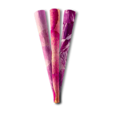 Top-down overhead view of several natural, deep pink Zig-Zag Rose Cones resting flat. Crafted from real, unbleached rose petals, these specialty cones deliver a smooth, slow-burning, and subtly floral smoking experience.